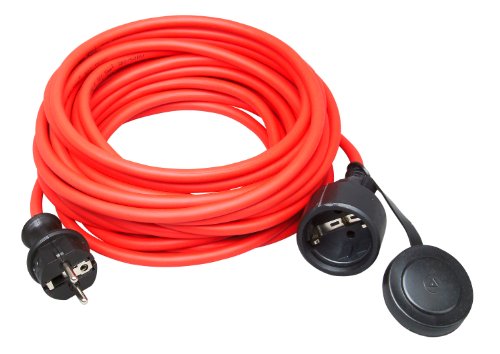 Kopp 147410045 Schutzkontaktverlängerung Gummi, 10 m, rot von Kopp