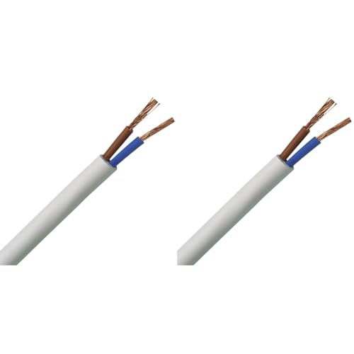 Kopp 151505841 Schlauchleitung H03 VV-F, 2 x 0.75 mm², 5 m, weiß, 5m (Packung mit 2) von Kopp