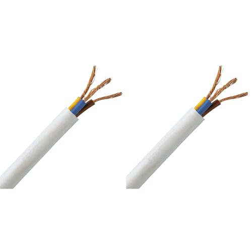 Kopp 151705847 Schlauchleitung H05 VV-F 3G, 1 mm², 5 m, weiß (Packung mit 2) von Kopp