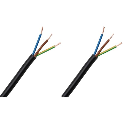 Kopp 152410841 Schlauchleitung H05 VV-F 3G, 1 mm², 10 m, schwarz (Packung mit 2) von Kopp