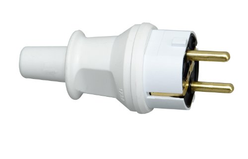 Kopp Schutzkontaktstecker mit Knickschutztülle, IP44 Schutzklasse, spritzwassergeschützt, 250V (16A), PVC, bruchfest, arktis-weiß, 173002007 Kopp Schutzkontaktstecker mit Knickschutztülle, IP44 Schutzklasse, spritzwassergeschützt, 250V (16A), PVC, bruchfest, arktis-weiß, 173002007 von Kopp