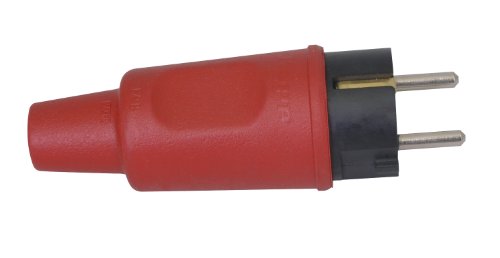 Kopp 179512005 Schutzkontakt-Vollgummistecker mit Knickschutztülle, rot von Kopp