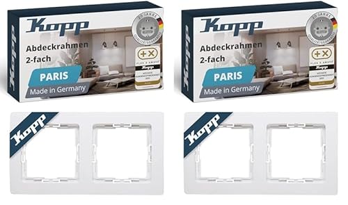 Kopp 2-fach Rahmen für das Schalterprogramm Paris arktis-weiß, 308502066 (Packung mit 2) von Kopp