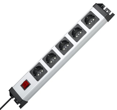 Kopp Powerversal Steckdosenleiste, 5-fach, mit beleuchtetem Schalter, IP 20, 226620015 von Kopp