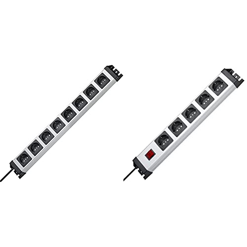 Kopp 226920014 Powerversal Steckdosenleiste, 8-Fach, IP 20, Grau, Schwarz & Powerversal Steckdosenleiste, 5-Fach, mit beleuchtetem Schalter, IP 20, 226620015 von Kopp