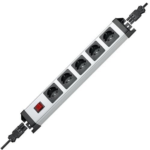 Kopp Powerversal Steckdosenleiste 5-Fach, mit Wieland-Eingang, 3600W/16A, 90 Grad gedrehte Anschlüsse, Mehrfachsteckdose mit Schutzkontakt, Wandmontage, mit Schalter, Silber-schwarz, 229520015 Kopp Powerversal Steckdosenleiste 5-Fach, mit Wieland-Eingang, 3600W/16A, 90 Grad gedrehte Anschlüsse, Mehrfachsteckdose mit Schutzkontakt, Wandmontage, mit Schalter, Silber-schwarz, 229520015 von Kopp