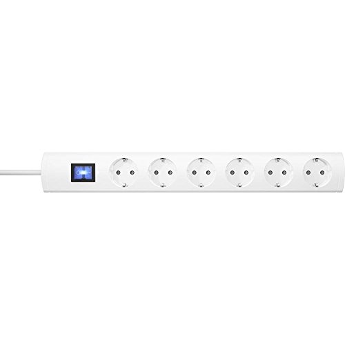 Kopp UNOversal® Plus 6-Fach Steckdosenleiste 5m mit Schalter & großem Abstand I Mehrfach-Steckdose anschraubbar mit Berührungsschutz I Mehrfachstecker Innenbereich I Weiß – 233002019 von Kopp
