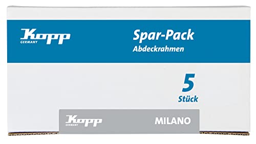 Kopp Milano Stahl Profipack mit 5 Abdeckrahmen 2-Fach, 305720016 von Kopp