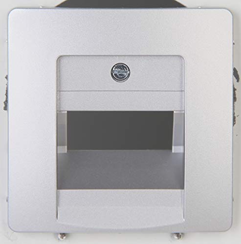 Kopp Paris UAE-Abdeckung für UAE-Anschlussdose und Datendose mit Schrägauslass, für 1-2 Anschlüsse, IP20, silber, 326120185 von Kopp
