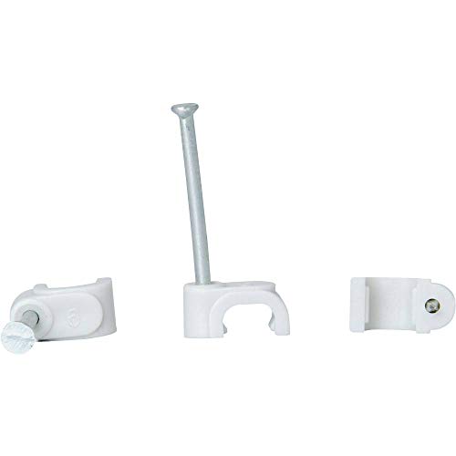 Kopp 346304082 Kabelschellen für 2-adrige Flachlitze (NYFAZ), mit Nägeln 25 mm, 50 Stück, grau von Kopp