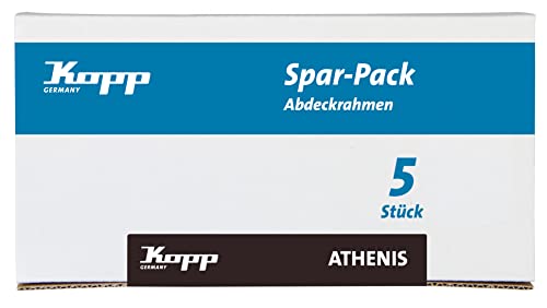 Kopp ATHENIS 2-fach Abdeckrahmen in Stahlfarben - 5 Stück - 86 x 157 x 9,5 mm - Rahmen für Steckdosen & Schalter - Eleganter Steckdosenrahmen aus mattem Kunststoff - Hochwertiger Lichtschalter-Rahmen von Kopp
