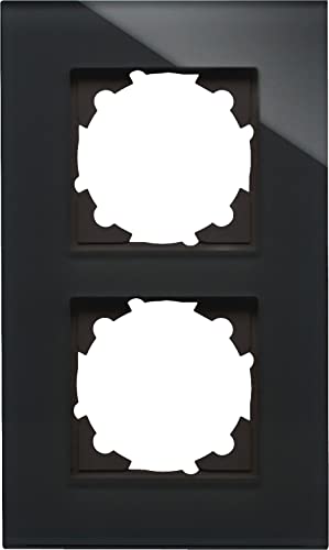 Kopp 405405011 2-Fach Echtglas-Rahmen schwarz Abdeckrahmen, Glas Schwarz von Kopp
