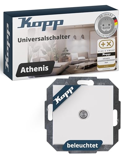 Kopp ATHENIS Taster beleuchtet in Rein-Weiß - Stilvoller IP20 Taster-Unterputz ideal für Klingel & Türöffner - Klingeltaster-Unterputz mit 10AX Schaltvermögen - Lichtschalter 250V~ Kopp ATHENIS Taster beleuchtet in Rein-Weiß - Stilvoller IP20 Taster-Unterputz ideal für Klingel & Türöffner - Klingeltaster-Unterputz mit 10AX Schaltvermögen - Lichtschalter 250V~ von Kopp