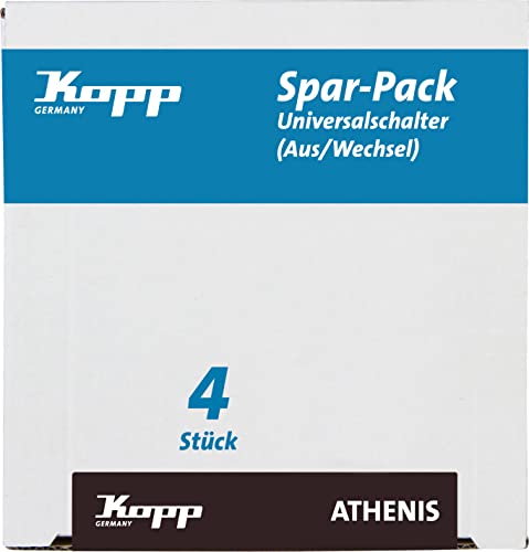 Kopp Athenis Universalschalter Spar-Pack 4 Stück, stahlfarben,589647058 von Kopp