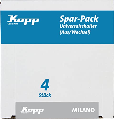 Kopp Spar-Pack: 4 Universalschalter (Aus-und Wechsel), Stahl,616620010 von Kopp