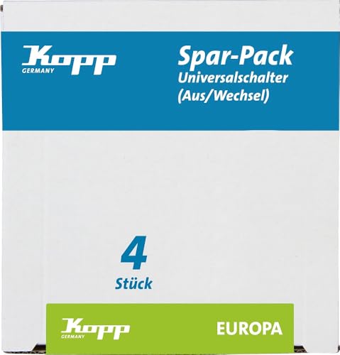 Kopp Europa Universalschalter (Aus- und Wechselschalter), 4-er Spar-Pack,617601056 von Kopp