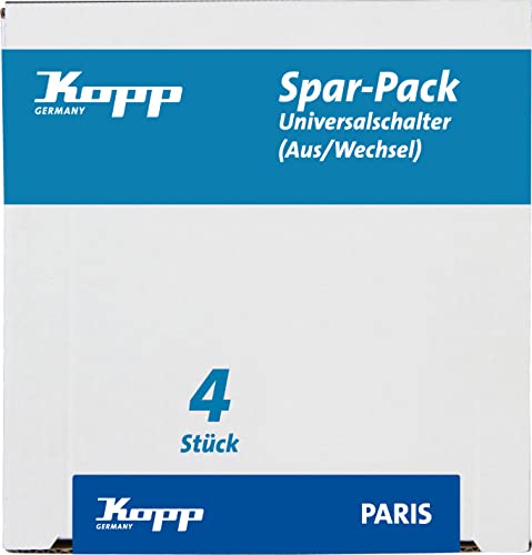 Kopp Paris Profipack, Inhalt: 4 x Universalschalter (Aus-Wechsel-Schalter), IP20, palisander-braun, 250V~, 652626010 von Kopp