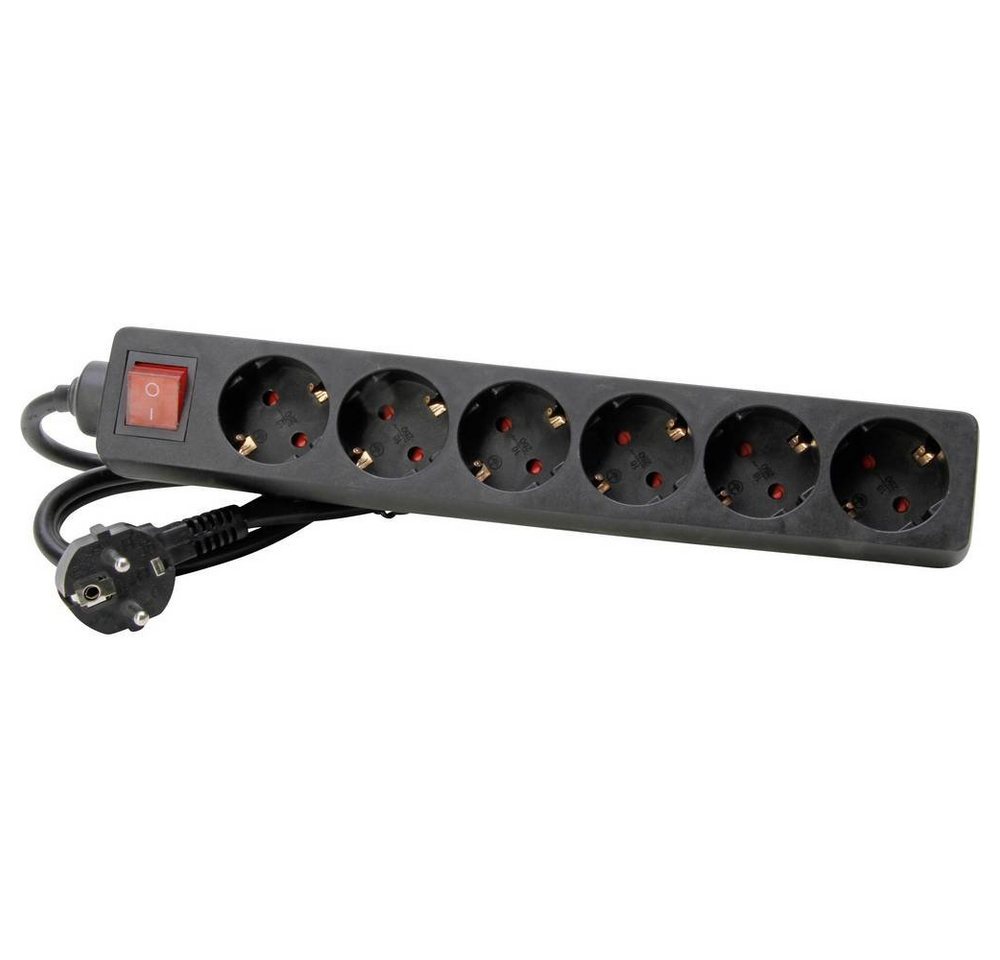 Kopp 6fach Steckdosenleiste mit Schalter 120915006 Steckdosenleiste (Kabellänge 1.40 m), mit Schalter von Kopp