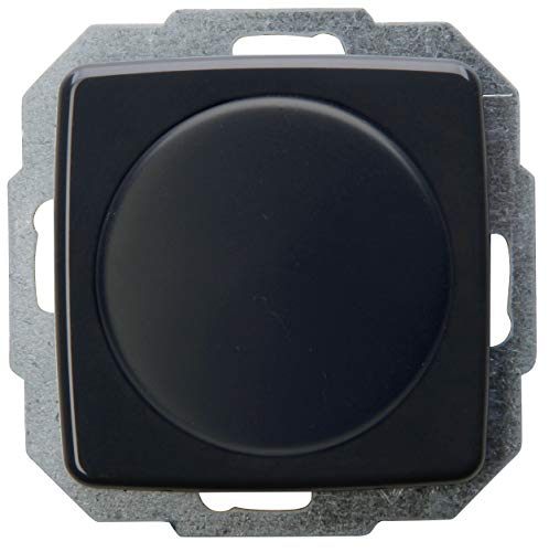 Kopp 843215089 Druck-Wechsel-Dimmer (Phasenanschnitt) für Glüh- und 230V-Hochvolt-Halogen-, sowie NV-Halogenlampen mit konv. Trafos, nicht für elektronische Trafos, LED 3-35 W, Rivo anthrazit von Kopp