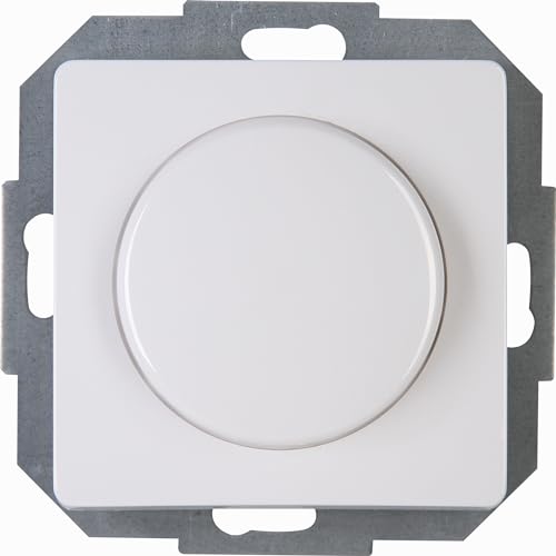 Kopp Paris Druck-Wechsel-Dimmer, Kombigerät, LED-Dimmer, für Glüh-Lampen, 230V Halogenlampen, Phasenanschnitt, RL 7-110W/VA, LED 3-35W, 230 V~, 50Hz, arktis-weiß, 843402085 von Kopp