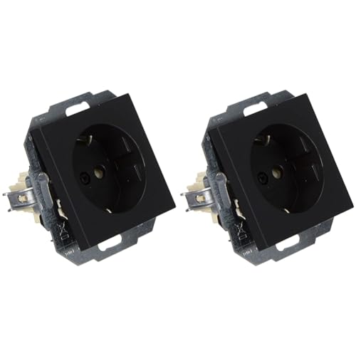 Kopp 940015083 Athenis Schutzkontakt-Steckdose, 250 V, 1-Fach mit Berührungsschutz, anthrazit (Packung mit 2) von Kopp