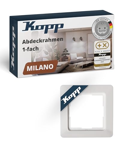 Kopp MILANO 1-fach Abdeckrahmen in Weiß - 8,0 x 8,0 cm - Rahmen für Steckdosen & Schalter - Stilvoller Steckdosenrahmen aus Kunststoff - Hochwertiger Lichtschalter-Rahmen Kopp MILANO 1-fach Abdeckrahmen in Weiß - 8,0 x 8,0 cm - Rahmen für Steckdosen & Schalter - Stilvoller Steckdosenrahmen aus Kunststoff - Hochwertiger Lichtschalter-Rahmen von Kopp