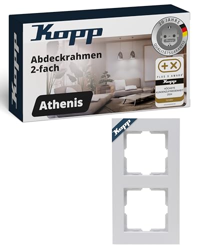 Kopp ATHENIS 2-fach Abdeckrahmen in Matt-Grau - 86 x 157 x 9,5 mm - Rahmen für Steckdosen & Schalter - Eleganter Steckdosenrahmen aus mattem Kunststoff - Hochwertiger Lichtschalter-Rahmen Kopp ATHENIS 2-fach Abdeckrahmen in Matt-Grau - 86 x 157 x 9,5 mm - Rahmen für Steckdosen & Schalter - Eleganter Steckdosenrahmen aus mattem Kunststoff - Hochwertiger Lichtschalter-Rahmen von Kopp