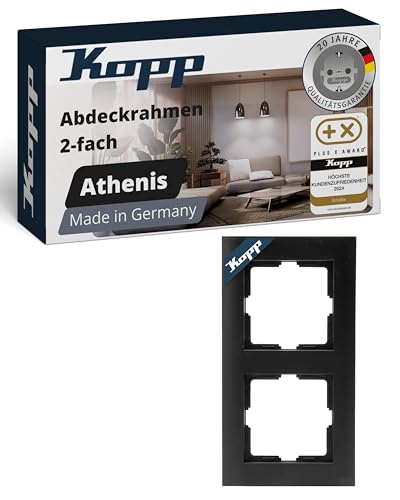 Kopp Athenis 2-fach Abdeckrahmen, schwarz, matte Oberfläche, 402650069 von Kopp