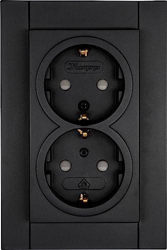 Kopp Athenis Schutzkontakt-Steckdose, 2-fach mit Berührungsschutz, 16A, 250V~, IP20, schwarz, matte Oberfläche, 940250082 Kopp Athenis Schutzkontakt-Steckdose, 2-fach mit Berührungsschutz, 16A, 250V~, IP20, schwarz, matte Oberfläche, 940250082 von Kopp
