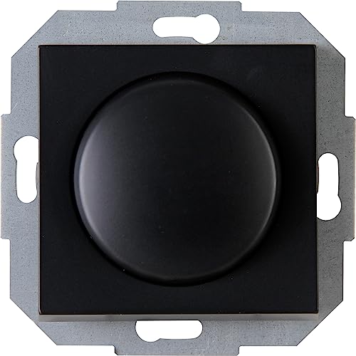 Kopp Athenis Universal-Dimmer mit Druck-Wechsel-Schalter für LED, Phasenan- und Phasenabschnitt, LED 3-100 Watt, Glühlampen 10-250 Watt, schwarz, matte Oberfläche, 845850082 von Kopp