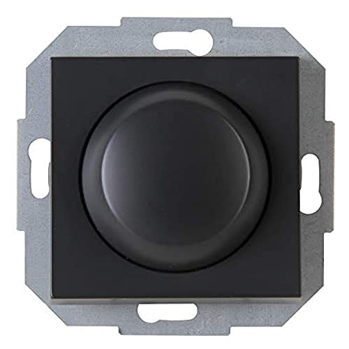 Kopp Athenis anthrazit, Universal-Dimmer mit Druck-Wechsel-Schalter für LED, Phasenan- und Phasenabschnitt, LED 3-100 Watt, Glühlampen 10-250 Watt, 845815089 von Kopp