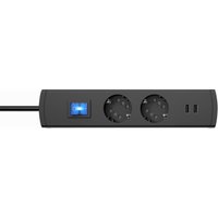 234805000 Steckdosenleiste mit Schalter 2fach Anthrazit Schutzkontakt 1 St. - Kopp von Kopp