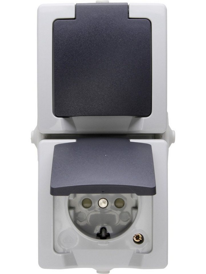 Kopp Gips-Kalk-Putz Kopp Feuchtraum-Steckdose Klappdeckel 2-fach von Kopp