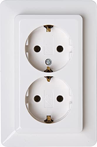 Kopp HK02 - Schutzkontakt-Steckdose, 2-Fach, erhöhter Berührungsschutz, Komplettgerät, Farbe: arktisweiß, 3er Pack, 917213007 Kopp HK02 - Schutzkontakt-Steckdose, 2-Fach, erhöhter Berührungsschutz, Komplettgerät, Farbe: arktisweiß, 3er Pack, 917213007 von Kopp