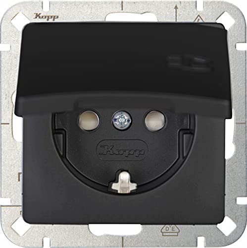 Kopp HK05 - Schutzkontakt-Steckdose mit Klappdeckel underhöhtem Berührungsschutz, Farbe: Mattschwarz, 3er Pack, 920850000 Kopp HK05 - Schutzkontakt-Steckdose mit Klappdeckel underhöhtem Berührungsschutz, Farbe: Mattschwarz, 3er Pack, 920850000 von Kopp