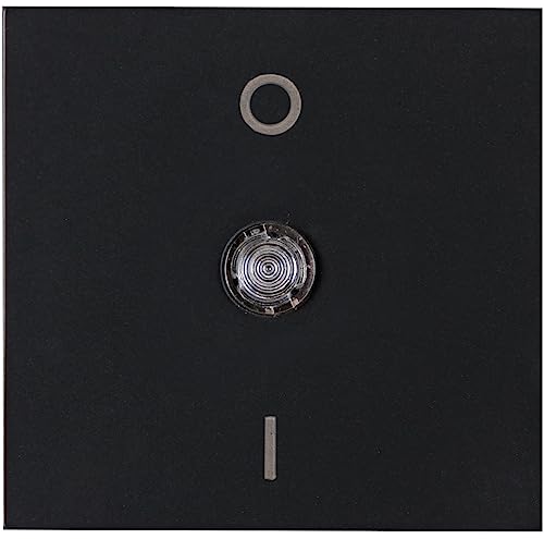 Kopp HK07 - Flächenwippe 2-polig mit Linse, Farbe: schwarz matt - (5 Stück) von Kopp