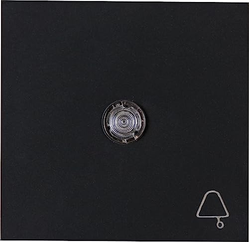 Kopp HK07 - Flächenwippe mit Linse und Symbol Glocke, Farbe: schwarz matt - (5 Stück) von Kopp