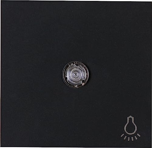 Kopp HK07 - Flächenwippe mit Linse und Symbol Licht, Farbe: schwarz matt - (5 Stück) von Kopp
