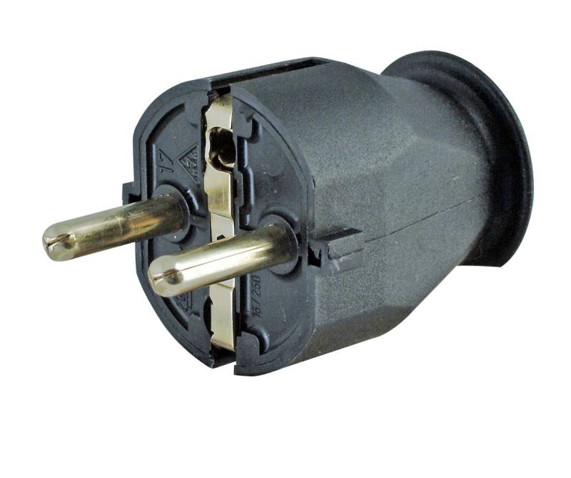 Kopp Kunststoff- Schutzkontakt- Stecker schwarz von Kopp