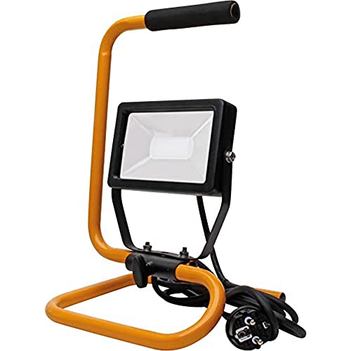 Kopp LED Baustrahler 20 Watt mit Stand-Gestell & Tragegriff, wasserdicht I Tragbarer LED-Baustrahler I LED-Fluter I Portabler LED-Spot für Außen-Bereich & Innen-Bereich I Anthrazit / Gelb – 216720011 von Kopp