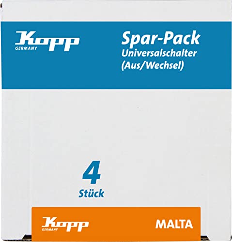 Kopp Spar-Pack: 4 Universalschalter (Aus- und Wechsel), silber,622620052 von Kopp