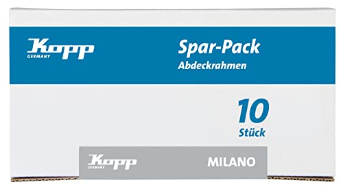 Kopp Milano Stahl Profipack mit 10 Abdeckrahmen 1-Fach, 305620013 von Kopp