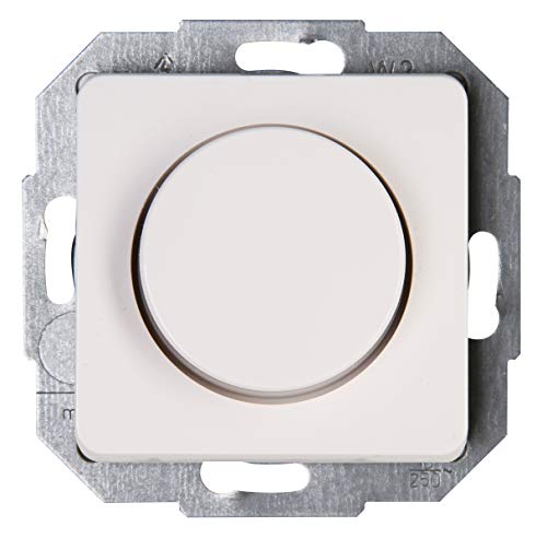 Kopp Milano weiß, Druck-Wechsel-Schalter, Kombigerät, LED-Dimmer, für Glüh-Lampen, 230V Halogenlampen, Phasenanschnitt, 843513086 von Kopp