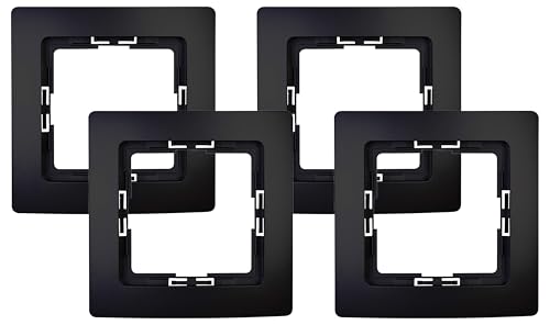 Kopp Paris 1-Fach Abdeckrahmen, Mattschwarz, 308450066 (Packung mit 4) von Kopp
