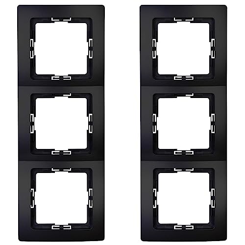 Kopp Paris 3-Fach Abdeckrahmen, Mattschwarz, 308650062 (Packung mit 2) von Kopp