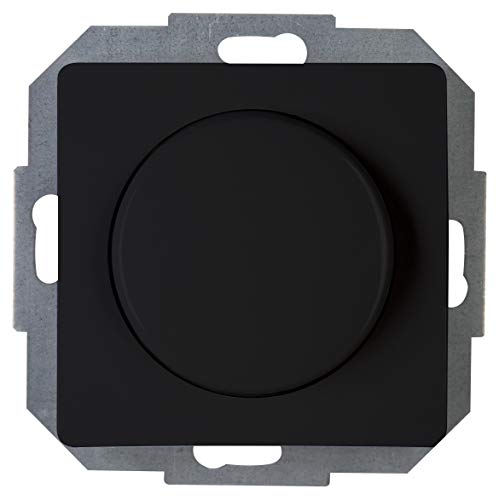 Kopp Paris Universal-Dimmer mit Druck-Wechsel-Schalter für LED, Phasenan- und Phasenabschnitt, LED 3-100 Watt, Glühlampen 10-250 Watt, schwarz, matte Oberfläche, 846050089 von Kopp