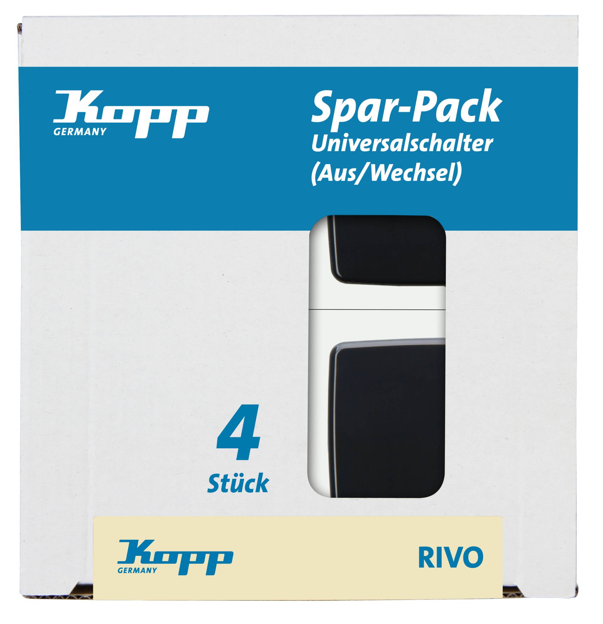 Kopp Profi-Pack 4 Aus-/Wechselschalter Rivo anthrazit von Kopp