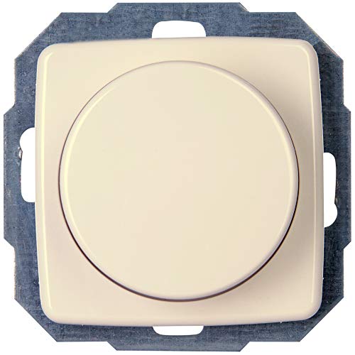 Kopp Rivo Creme-weiß, Universal-Dimmer mit Druck-Wechsel-Schalter für LED, Phasenan- und Phasenabschnitt, LED 3-100 Watt, Glühlampen 10-250 Watt, 846101088 von Kopp