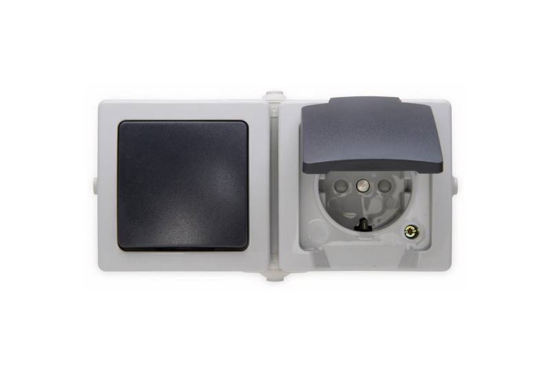 Kopp Aufputz-Steckdose KOPP Feuchtraum-Kombination Nautic, Waagerecht, grau Kopp Aufputz-Steckdose KOPP Feuchtraum-Kombination Nautic, Waagerecht, grau von Kopp