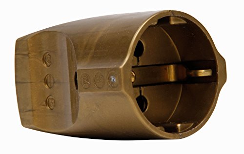 Kopp Schutzkontakt-Kupplung, Kunststoff, IP 20, bruchfest, für Kabelquerschnitt bis 3 x 1,5 mm², 250 V, gold, 183207005 von Kopp